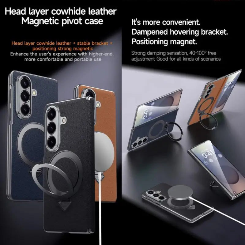 Galaxy Z Fold7 Infinity Luxe Leather Kickstand Case