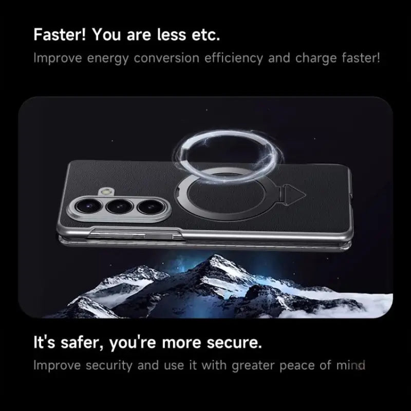 Galaxy Z Fold7 Infinity Luxe Leather Kickstand Case