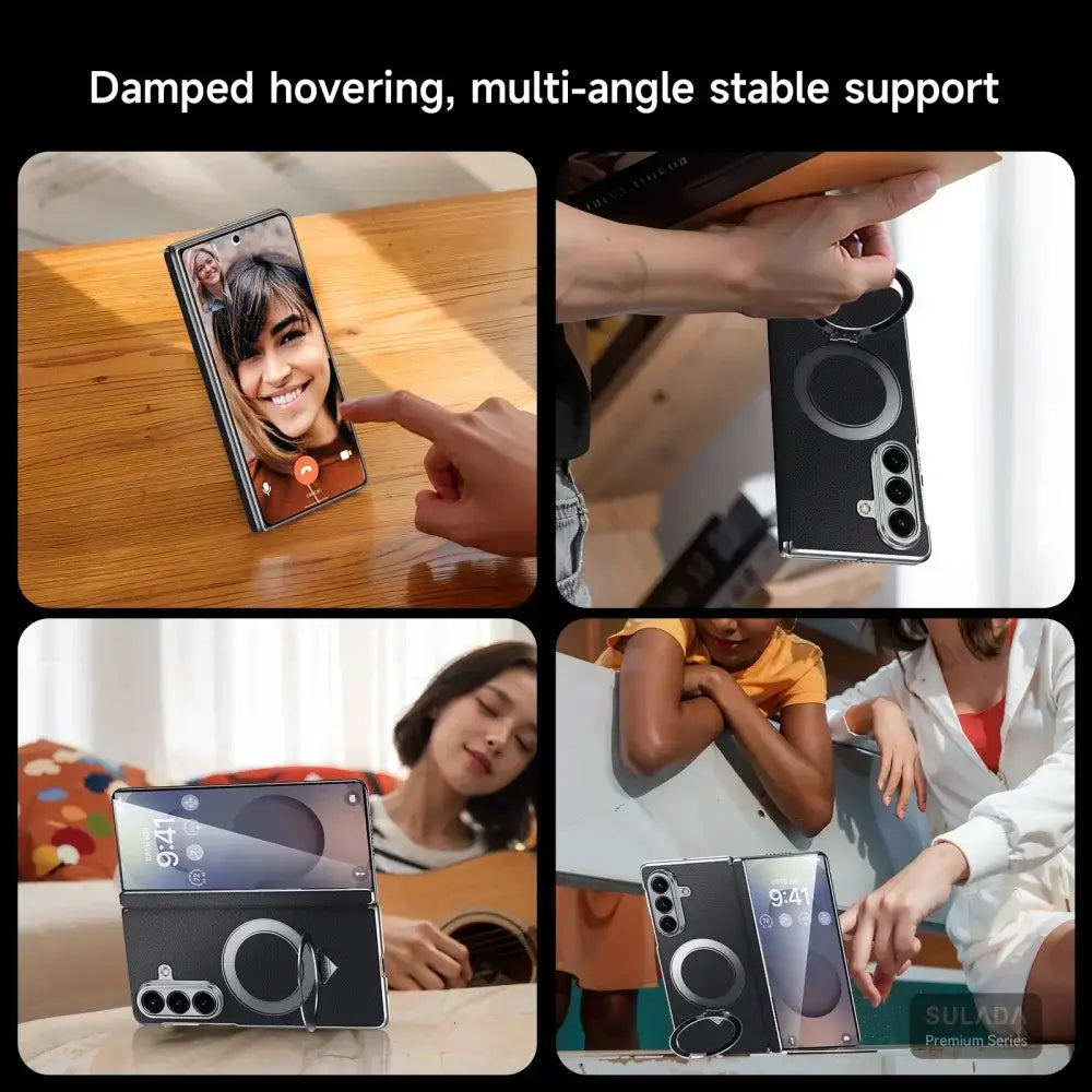 Galaxy Z Fold7 Infinity Luxe Leather Kickstand Case