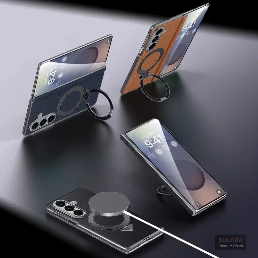 Galaxy Z Fold7 Infinity Luxe Leather Kickstand Case