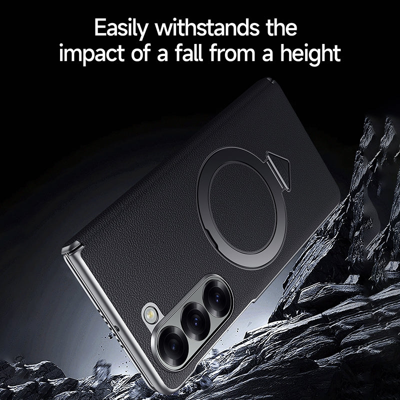 Galaxy Z Fold7 Infinity Luxe Leather Kickstand Case