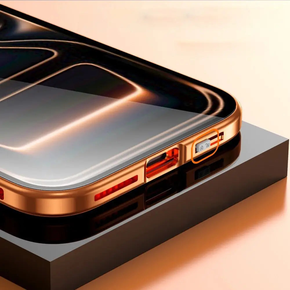 Dual Core Magnetic Shield Glass Case For iPhone