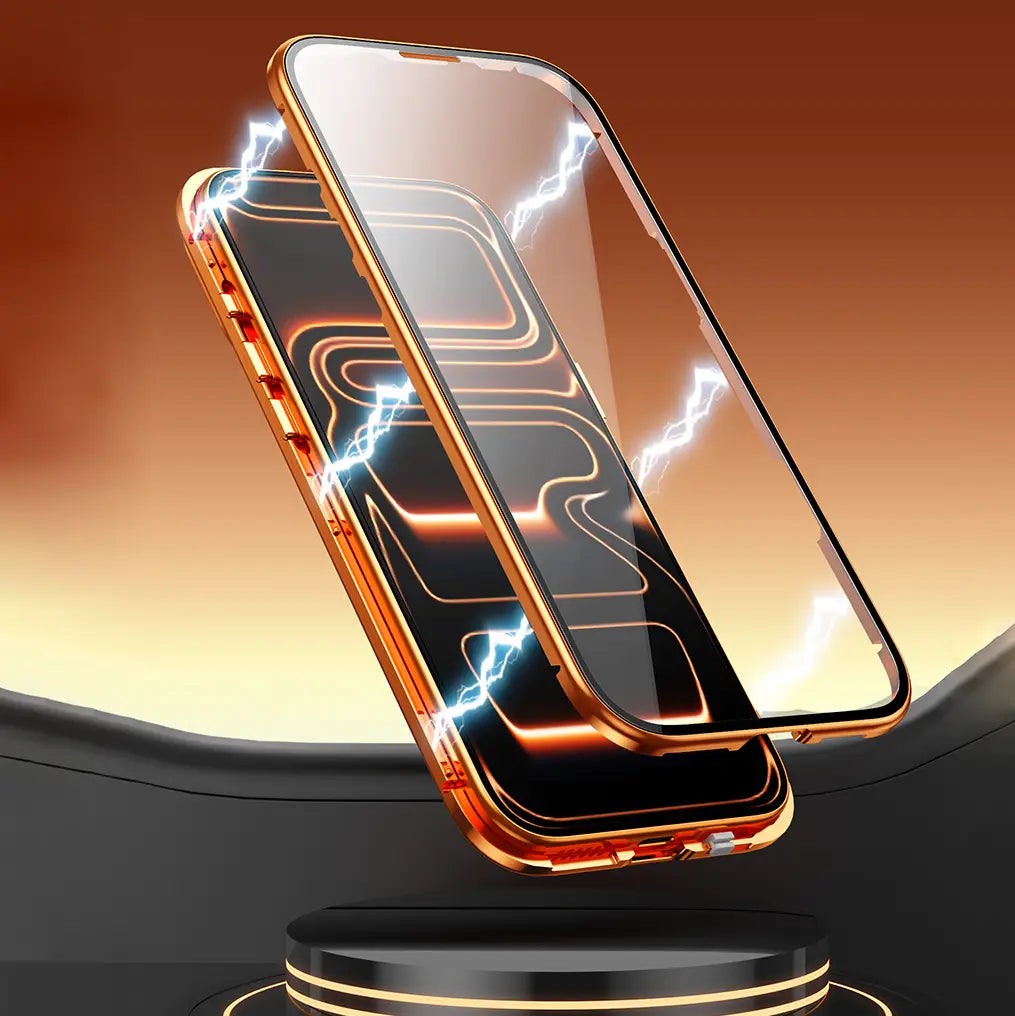 Dual Core Magnetic Shield Glass Case For iPhone