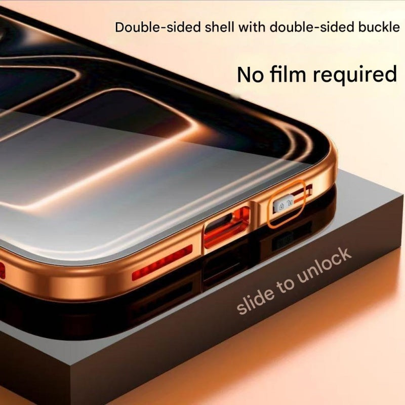 Dual Core Magnetic Shield Glass Case For iPhone