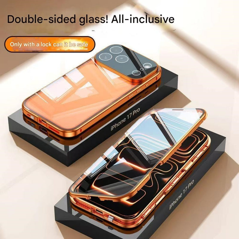 Dual Core Magnetic Shield Glass Case For iPhone