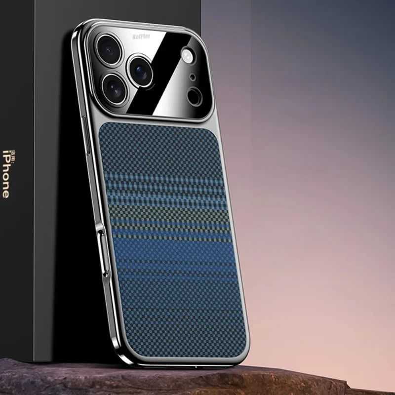 Retro Woven Stripes Electroplating Case