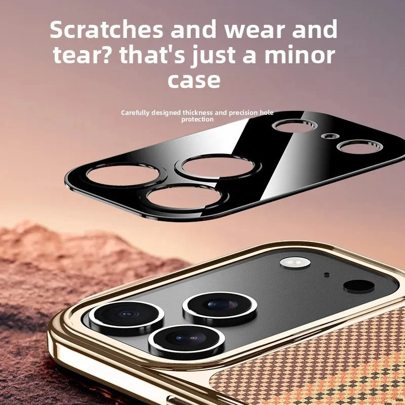 Retro Woven Stripes Electroplating Case