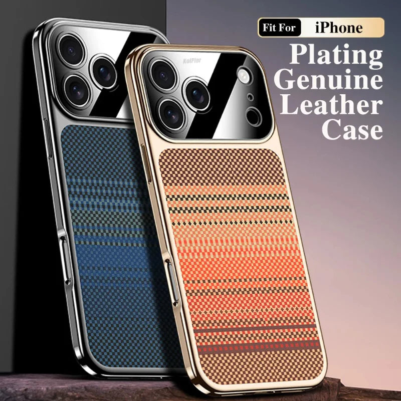 Retro Woven Stripes Electroplating Case