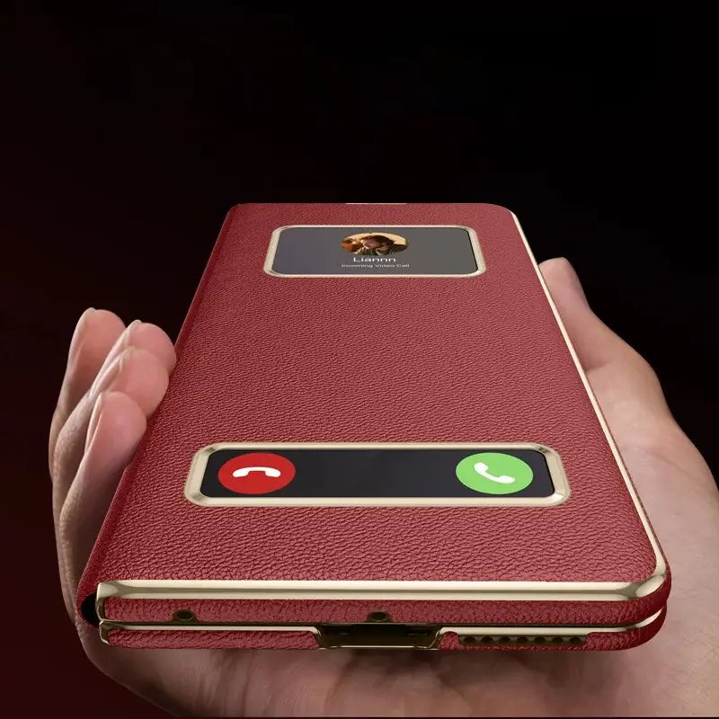 Galaxy Z Fold Series Prestige Smart Window Leather Case