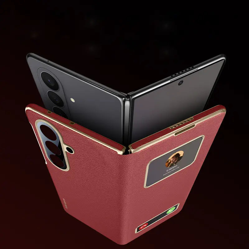 Galaxy Z Fold Series Prestige Smart Window Leather Case