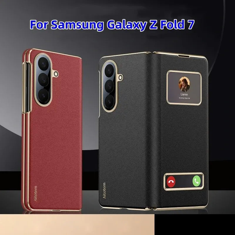 Galaxy Z Fold Series Prestige Smart Window Leather Case