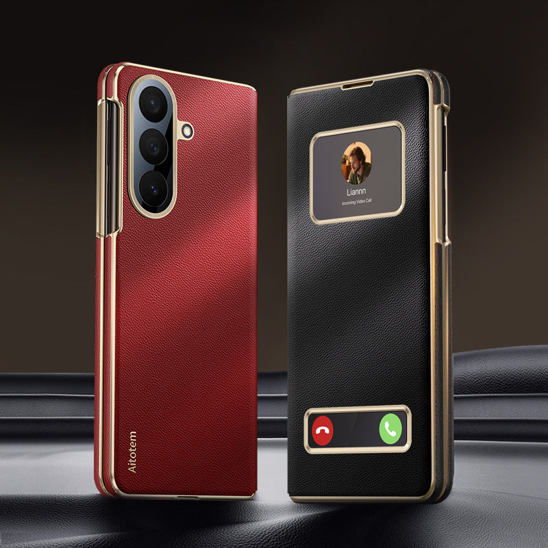 Galaxy Z Fold Series Prestige Smart Window Leather Case