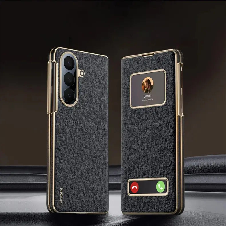 Galaxy Z Fold Series Prestige Smart Window Leather Case