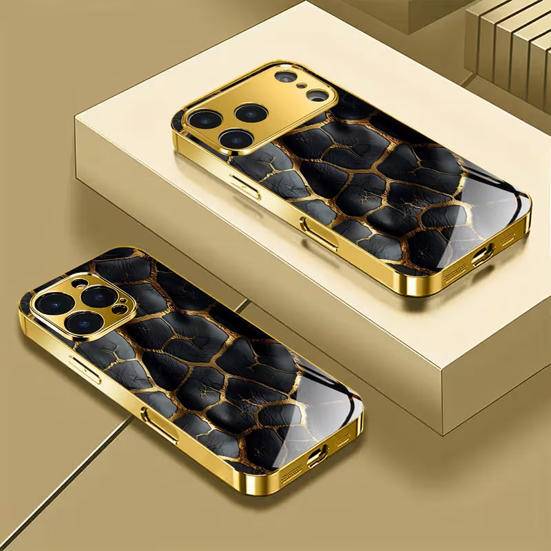 Luxury Golden Textured Electroplated Case