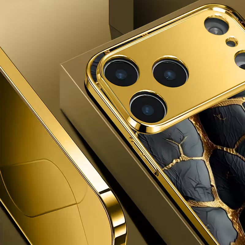 Luxury Golden Textured Electroplated Case