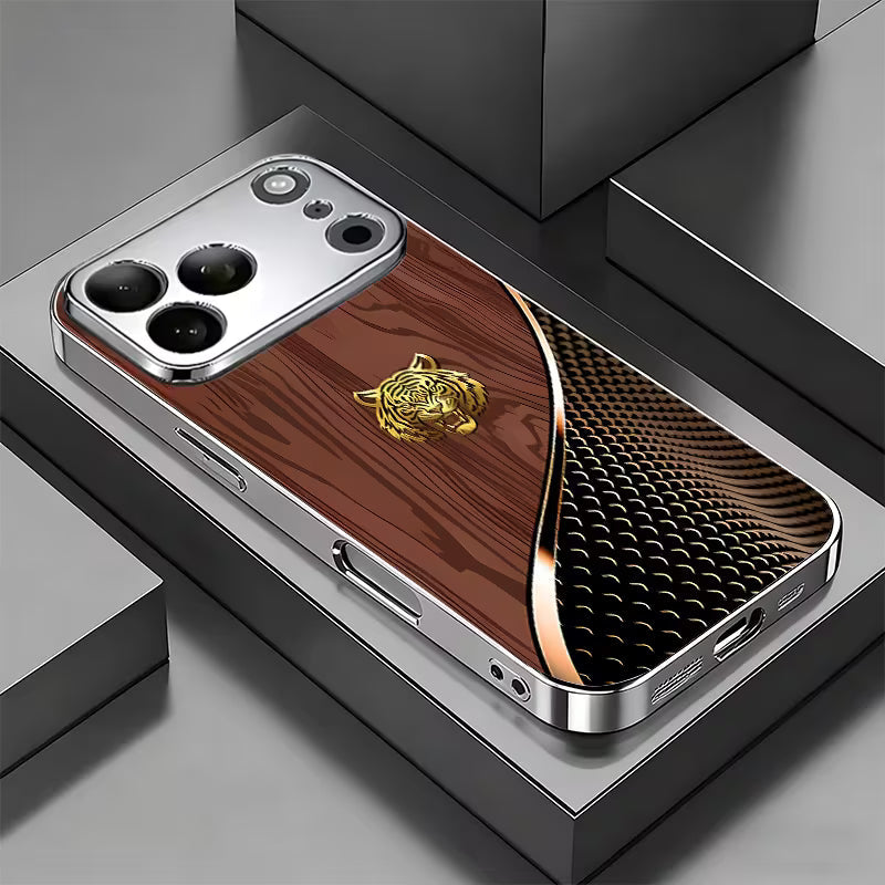 Golden Tiger Wood Grain Glass Case