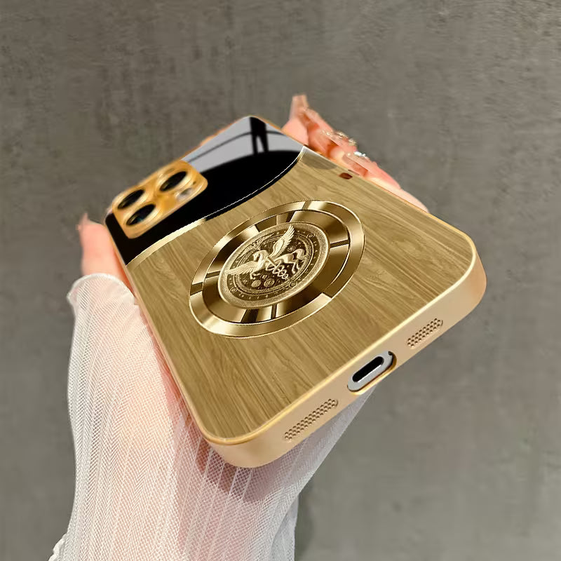 Metallic Pegasus Patterned Glass Case