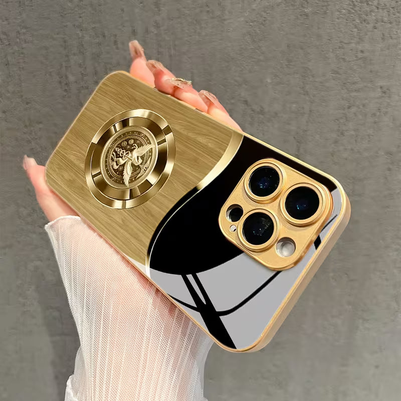 Metallic Pegasus Patterned Glass Case