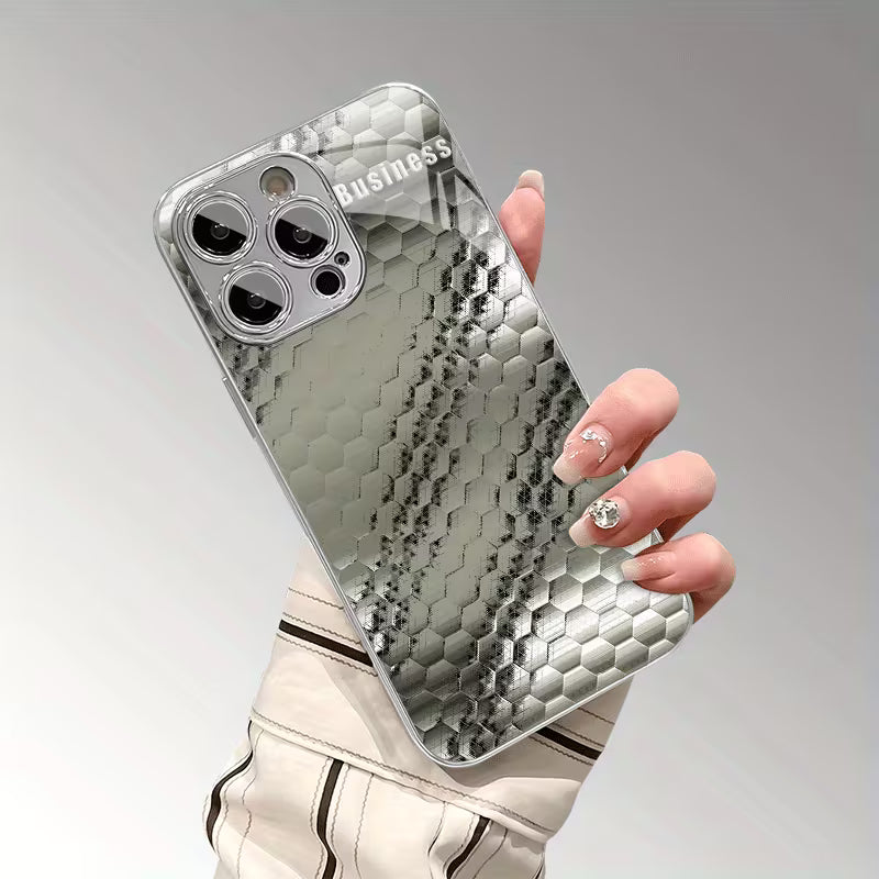 Luxurious Mosaic Metal Pattern Glass Case