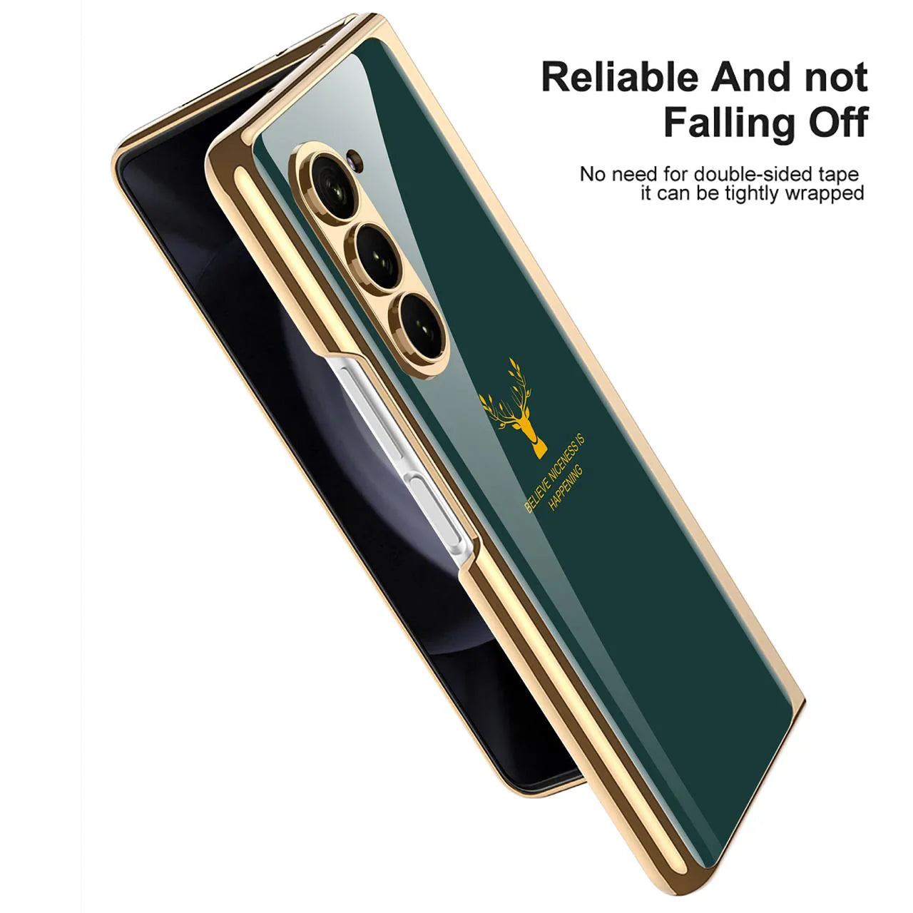 Galaxy Z Fold 7 Deer Pattern Glass Case