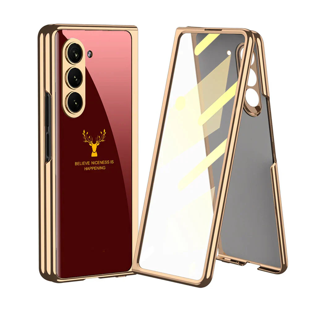 Galaxy Z Fold 7 Deer Pattern Glass Case