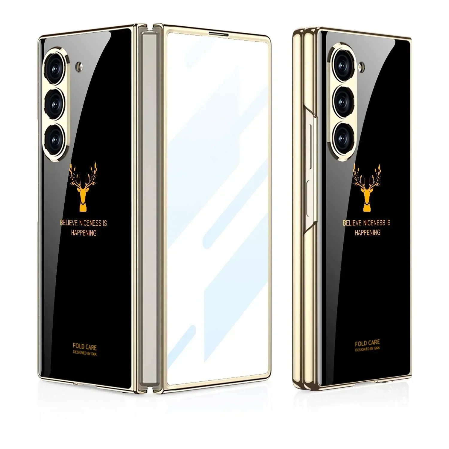 Galaxy Z Fold 7 Deer Pattern Glass Case