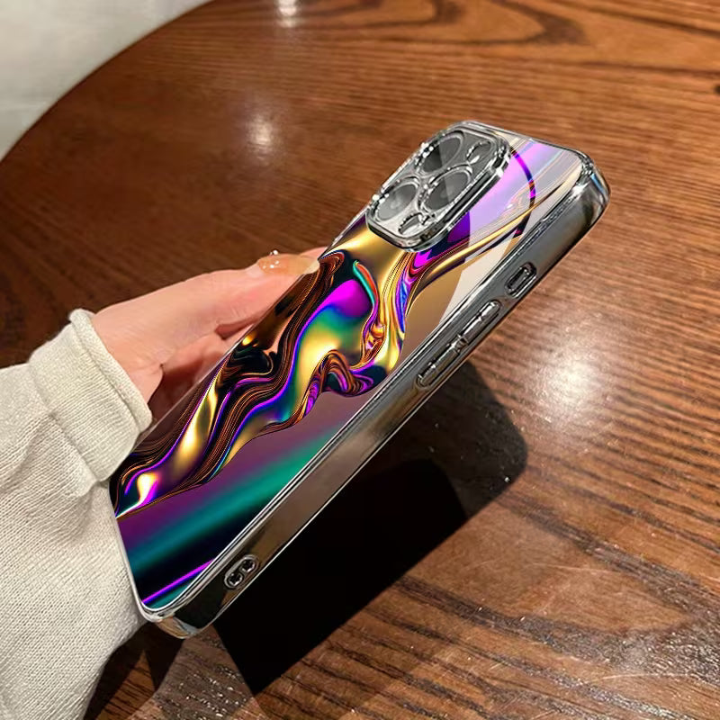 Iridescent Creative Textured Glass  Case