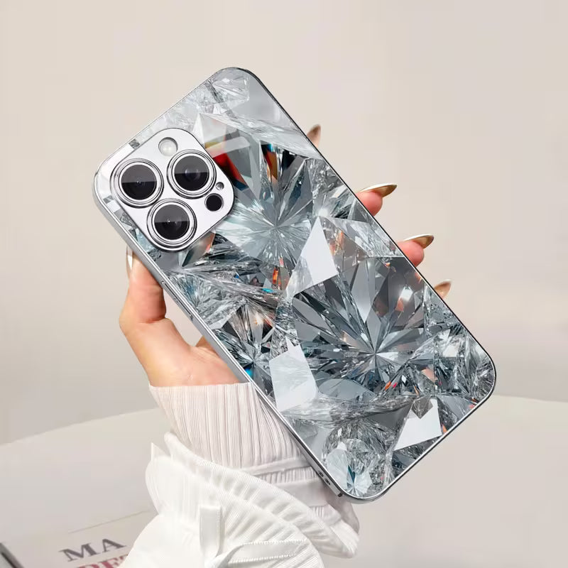 Luxury Metallic Texture Glass Case